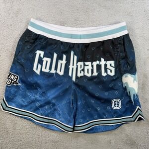 Overtime Cold Hearts Rolling Loud Shorts Mens Large Blue Basketball Gym Mesh